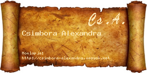 Csimbora Alexandra névjegykártya